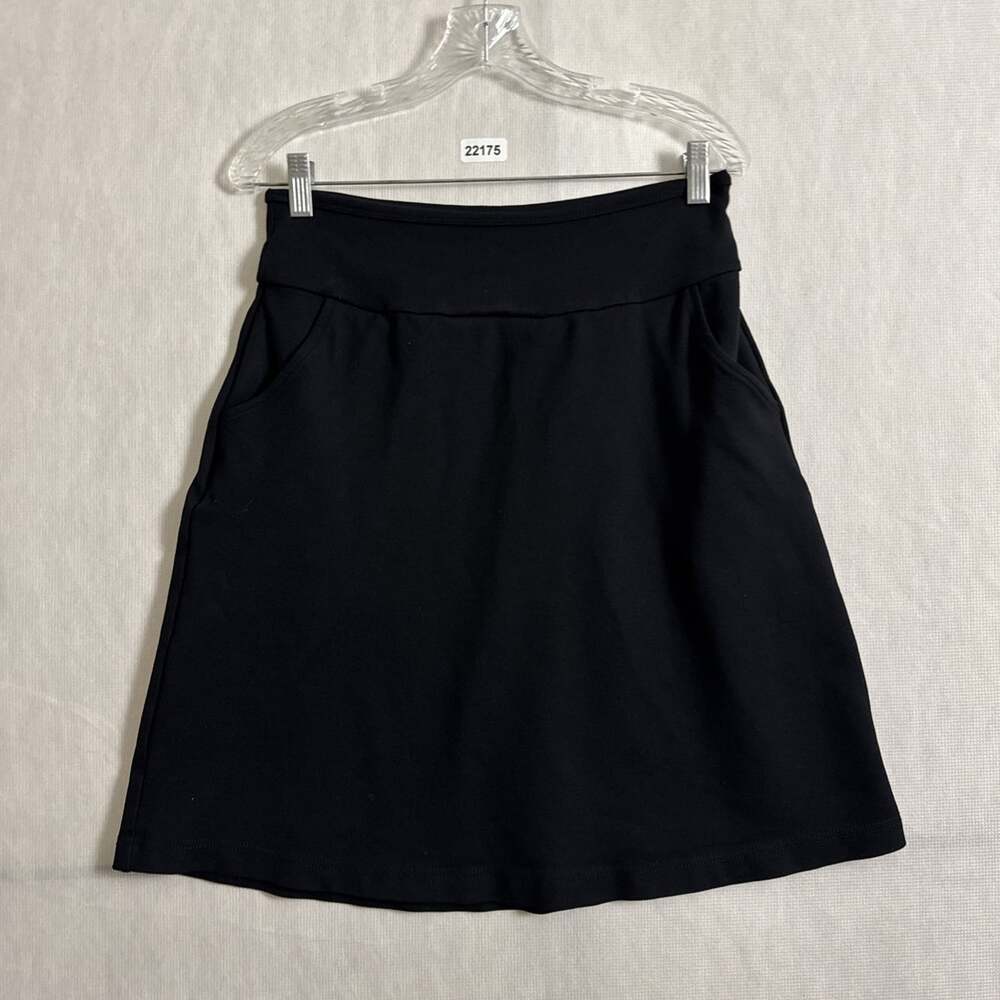 Betabrand Women's Medium Black Nylon Stretch Pull On Pocket Knee Length Skirt
